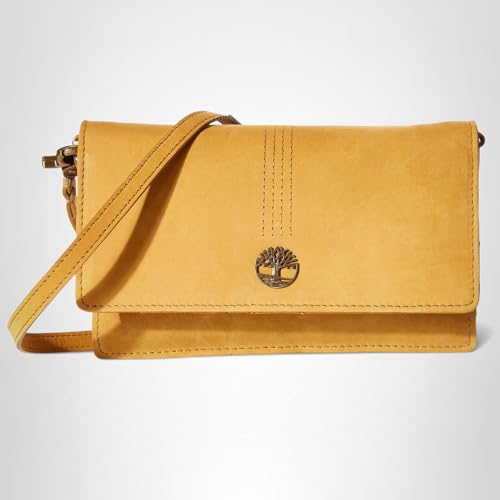 Timberland Women's Rfid Leather Crossbody Bag Wallet Purse, Wheat (Nubuck), One Size
