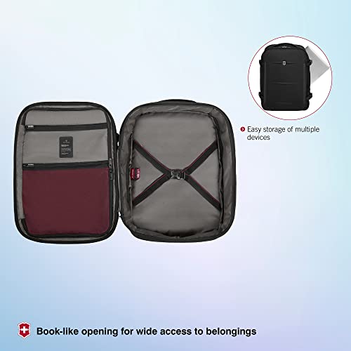 Victorinox Crosslight Boarding Bag - Lightweight Laptop Backpack for Traveling Essentials - Sleek Business Backpack Made from Recycled Materials - Black