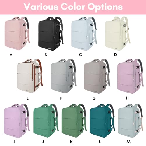 Taygeer Travel Backpack for Women, Carry On Backpack with Water Bottle Pocket & Shoe Pouch, TSA 15.6inch Laptop Mochila Flight Approved, Nurse Bag Casual Daypack for Weekender Business Hiking, Pink