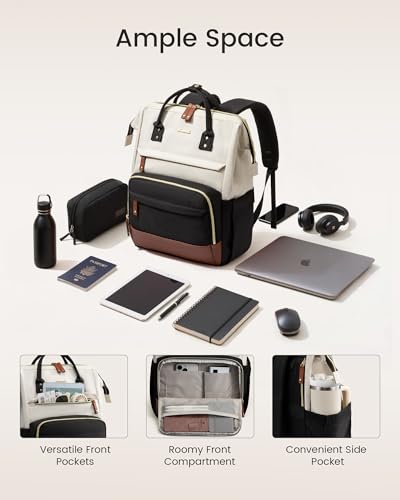 LOVEVOOK Laptop Backpack for Women, 15.6 Inch Work Business Backpacks Purse With Large Capacity, Waterproof Nurse Bag College Bookbag for School, Waterproof Casual Daypack for Travel