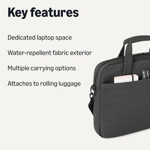 Amazon Basics 15.6-Inch Laptop Messenger Bag for Women and Men, Computer and Tablet, Black