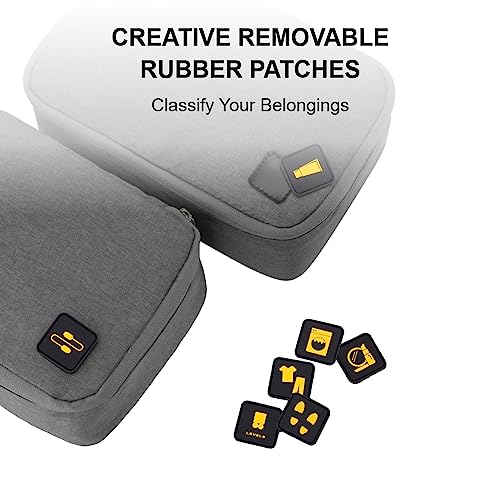 LEVEL8 4 Set Packing Cubes for Carry On Suitcase, Luggage Packing Organizers bag for Travel Accerssories Travel Essentials - Grey