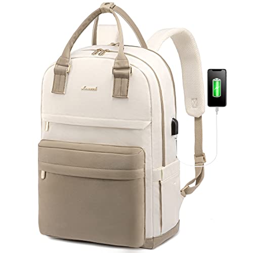 LOVEVOOK Laptop Backpack for Women, 17.3 Inch Laptop Bag with USB Port Fashion Waterproof Backpacks Teacher Nurse Stylish Travel Bags Vintage Daypacks Bookbag for College School Work