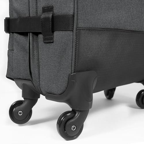 EASTPAK TRANS4 S – 44L Small Cabin Wheeled Luggage, Two Compartments, TSA Lock, 360° Spinner Wheels, and Telescopic Handle, Black Denim