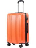 Coolife Luggage PC+ABS Hardshell Suitcase with TSA Lock, Spinner Checked Lightweight (orange, M(24IN))