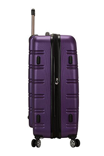 Rockland Melbourne Hardside Expandable Spinner Wheel Luggage, Checked Large 28", Purple