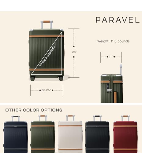 Paravel Aviator Luggage | Carbon-Neutral Travel Suitcase from Recycled Materials| Durable Luggage with Wheels | Derby Black
