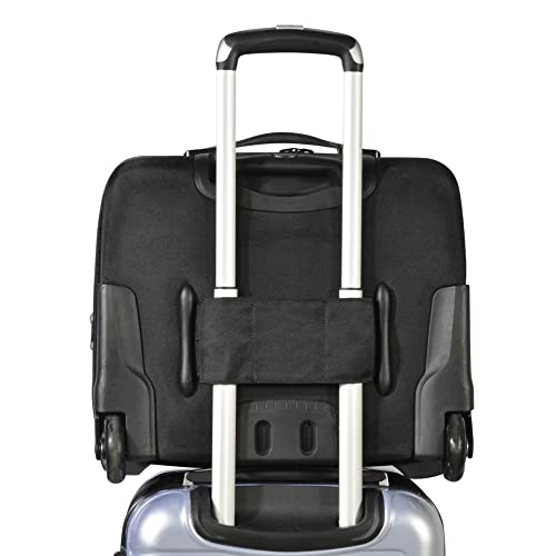 Olympia USA Elite 17 Inch Deluxe Rolling Overnighter Business Travel Case Carry On with Detachable Laptop Compartment, Black