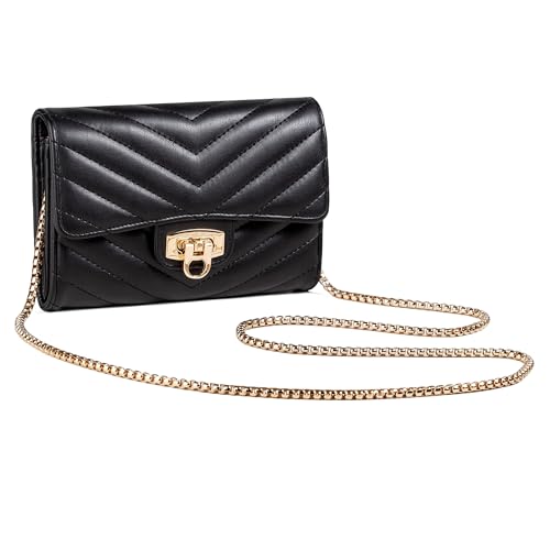 YAZEKOUS Crossbody Bags for Women, Small Purses Crossbody Purses for Women, Cell Phone Purse with Card Slots for Travel Daypack Black