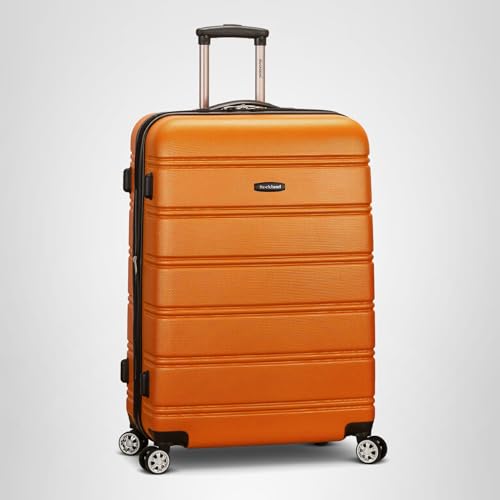 Rockland Melbourne Hardside 3 Piece Expandable Spinner Wheel Luggage Set, (20"/24"/28"), Orange