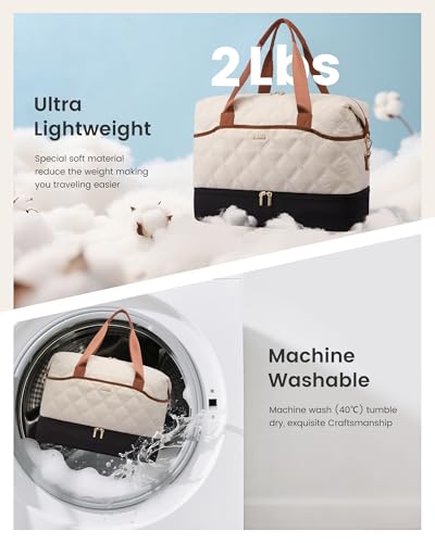 LOVEVOOK Weekender Bags for Women with Shoe Compartment, Lightweight Travel Duffle Bag with Wet Pocket, Hospital Overnight Bags for Women Labor Delivery, Personal Item Carry On Bag for Gym, Sport