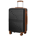 Romswi 28" Large Checked Luggage, PC+ABS Hardshell Suitcase with Dual Spinner Wheels, Lightweight Hard Side Travel Luggage with YKK Zipper, Scratch-Resistant, Black