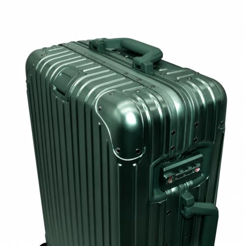 Gabbiano All-Aluminum Luggage Set, 2-Piece Zipperless Suitcase (20” Carry-On + 30” Large) – Aluminum-Magnesium Hardside Spinner with TSA Latch Locks, 22x14x9 (Green, Large 30")
