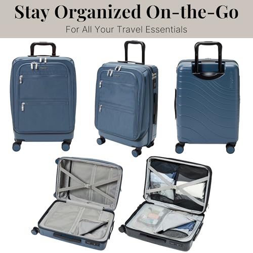 Baggallini Set Wave 22” 4 Wheel Hybrid Carry-On Luggage - Lightweight Carry On Suitcase with Wheels