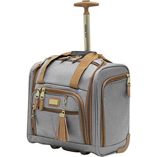 Steve Madden Designer Luggage Collection - 3 Piece Softside Expandable Lightweight Spinner Suitcase Set - Travel Set Includes an Under Seat Bag, 20-Inch Carry on and 28-Inch Checked Suitcase, Harlo