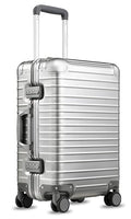All Aluminum Carry On Luggage with Wheels, AV Zipperless Hardshell Suitcase with TSA Lock (ZX-Enhance, Silver, 20 Inch)