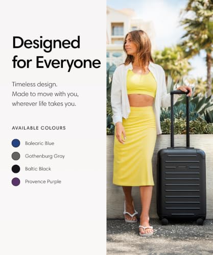 Solgaard Carry-On Closet Lite - Hard-Shell 20.8" Travel Luggage Bag (Black)