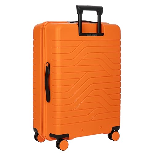 Bric's B|Y Ulisse Checked Luggage with Spinner Wheels – Expandable Lightweighted Hard Shell Suitcase, TSA Combination Lock - Removeable Wash Bag Included - 28 Inch, Orange