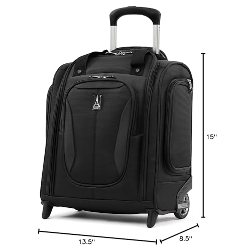 Travelpro Tourlite Softside Lightweight Rolling Underseat Compact Carry-On Upright 2 Wheel Bag, Men and Women, Black, 15-Inch