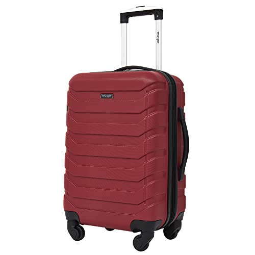 Wrangler 4 Piece Miami Luggage and Packing Cubes Set, Red