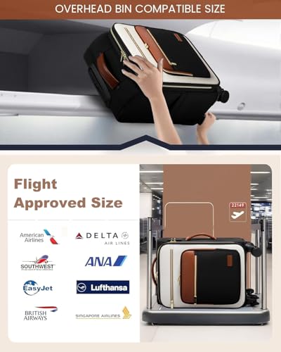 LOVEVOOK Carry on 22x14x9 Airline Approved,20 inch Lightweight Waterproof Suitcases with 360° silent swivel wheels, TSA Lock and Compartment, Large Capacity travel Suitcase Green-white