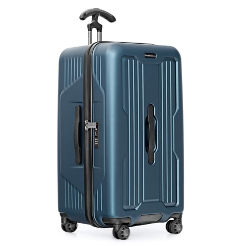 Traveler's Choice Ultimax II Polycarbonate Hardside Luggage with Spinner Wheels, Matte Navy, 28-Inch Medium Trunk