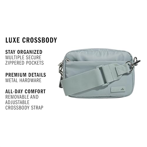 adidas Luxe Crossbody – Premium Shoulder Bag, Wonder Sage Green/Silver Metallic, OSFA