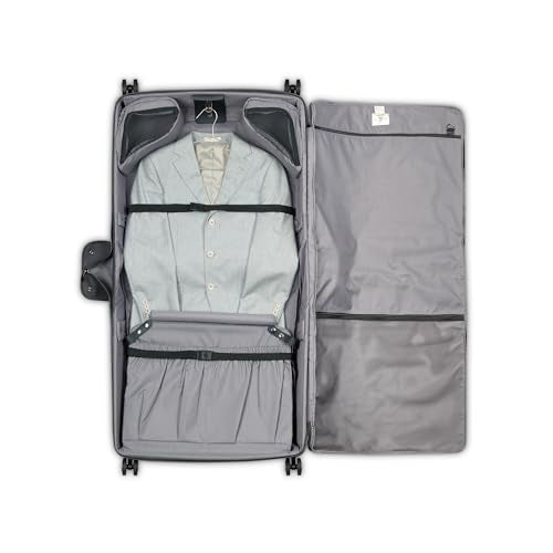 DELSEY PARIS Helium DLX - Rolling Garment Bag with Spinner Wheel - Lightweight Travel Garment Bag - SECURITECH Zip - Suit and Dresses Rolling Travel Bag - Checked Size, Black