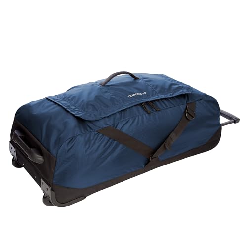 Eddie Bauer Traverse Luggage | Roller Wheels | Telescoping Handle | Travel | Vacation | Ripstop Nylon - Medium Indigo, 31"