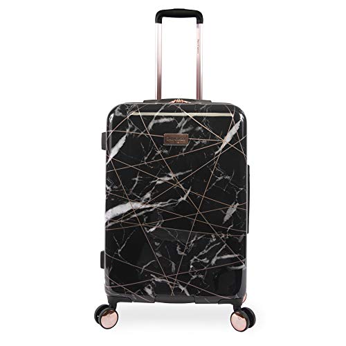 Juicy Couture Vivian 3 Piece Hardside Spinner Luggage Set Luggage Set, Black Marble Web