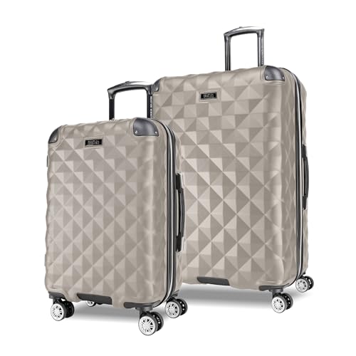 Kenneth Cole REACTION Diamond Tower Collection Lightweight Hardside Expandable 8-Wheel Spinner Travel Luggage, Rye, 2-Piece Set (20" & 28")