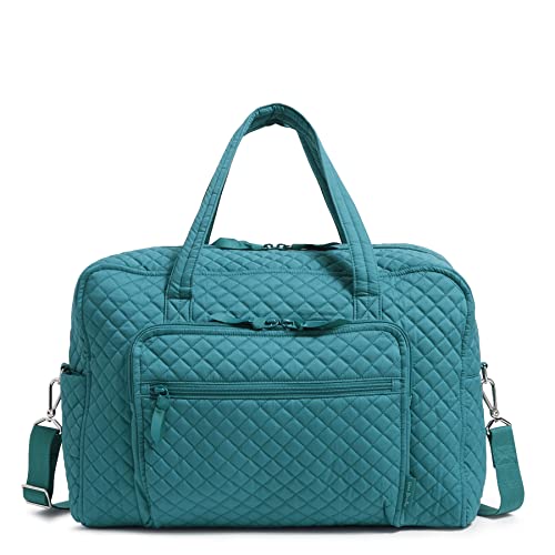 Vera Bradley Women's Cotton Weekender Travel Bag, Forever Green - Recycled Cotton, One Size