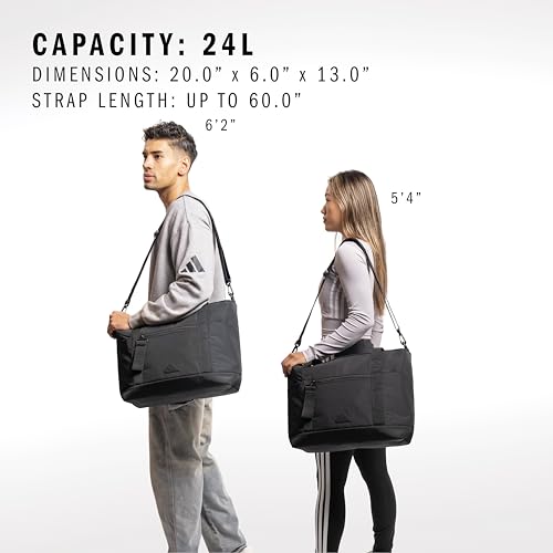 adidas All Me Tote Bag – Everyday Carryall with Crossbody Strap, Reptile Halo Silver-Grey/Grey, OSFA