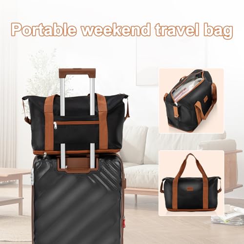 Rosamo 6 piece Luggage Set Expandable Suitcase 22x14x9 Airline Approved Carry on, ABS Hard Case Suitcases with Spinner Wheels, TSA Lock, (Black)