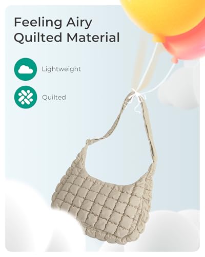 BAGSMART Quilted Crossbody Bags for Women Lightweight Puffer Purse Shoulder Hobo Bag for Daily Use Travel Essentials