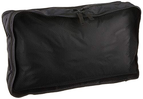 Muji Gusset Case Double Zip, Nylon, Black, Medium