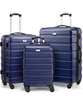 Suitour Luggage 3 Piece Sets Hard Shell Luggage Set Spinner Wheels, TSA Lock, 20 24 28 inch Travel Suitcase Sets, Dark Blue