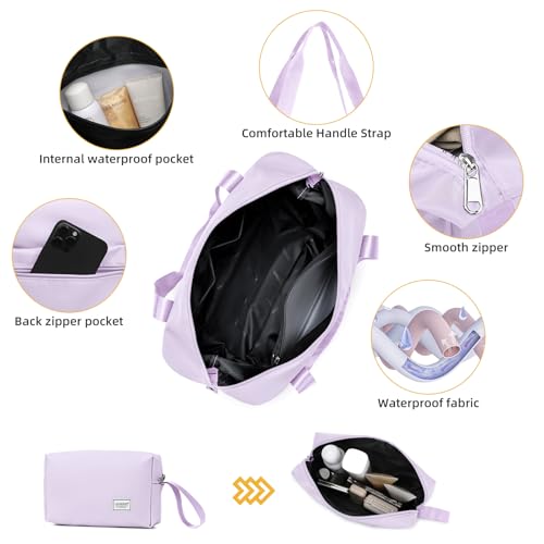 LARVENDER Carry On Luggage 22x14x9 Airline Approved, 20 Inch Hardshell & Lightweight PP Carry On Suitcase for Women with Spinner Wheels TSA Lock, Lavender