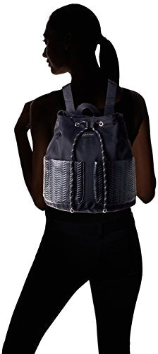 Calvin Klein Athleisure Dressy Nylon/cire Backpack, Black/White Tweed Print