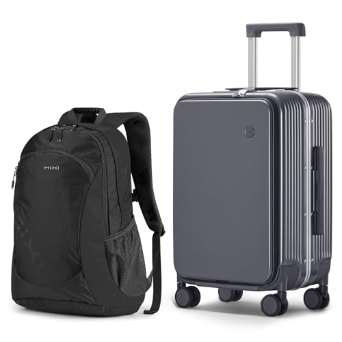mixi 20 Inch Carry On Luggage with Cup Holder and 21 Inch Ultra Lightweight Travel Backpack as a set