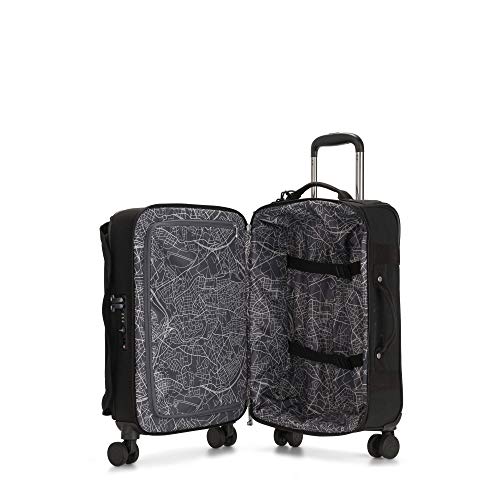 Kipling Spontaneous Softside Spinner Wheel Luggage, Integrated TSA Accepted Lock, Black Noir, Carry-On 21,KI5508