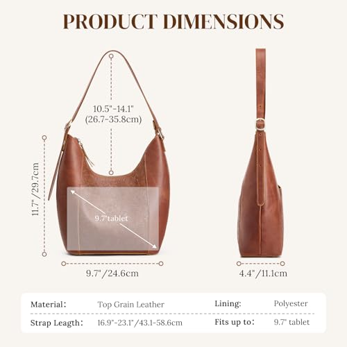 S-ZONE Leather Shoulder Bag for Women Hobo Bag Top Handle Handbag Satchel Purse Rose Pattern