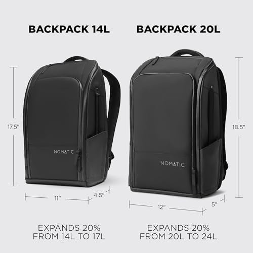 NOMATIC 20L Backpack - Work Backpack for Men and Woman - Everyday Pack - Water Resistant - 16" Laptop Sleeve - Professional Daypack For Mens - Expandable Travel Pack
