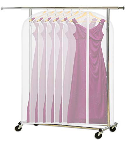Simple Houseware 60-Inch Clear Garment Bags with Zipper for Suits, Dresses, Costumes, Uniforms - 6 Pack
