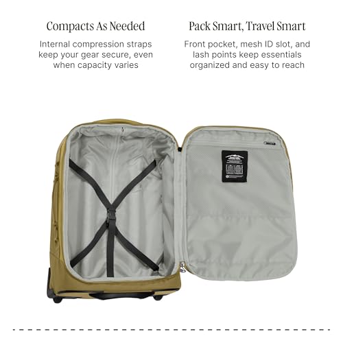 Eagle Creek Expanse 2-Wheel 21.25" Convertible International Carry-On Luggage – Backpack Straps – Durable, Water-Resistant, Lightweight – Travel-Ready Suitcase – Gold