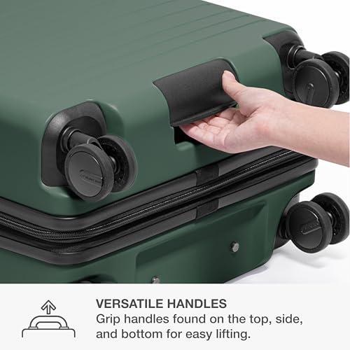 Traveler's Choice Markham Hardside Expandable Luggage with Hinomoto Spinner Wheels, 26-Inch Medium, Green