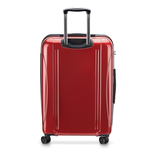 DELSEY PARIS Helium Aero Hardside Expandable Luggage with Spinner Wheels, Brick Red, Checked-Medium 24 Inch