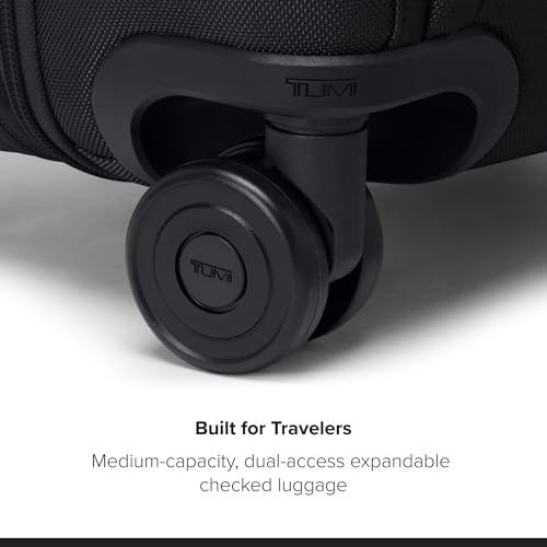 TUMI - Alpha Medium Dual Access Expandable 4-Wheeled Checked Luggage - Zipper Expansion - Durable Ballistic Nylon - Medium Capacity Suitcase with TSA Lock - Black