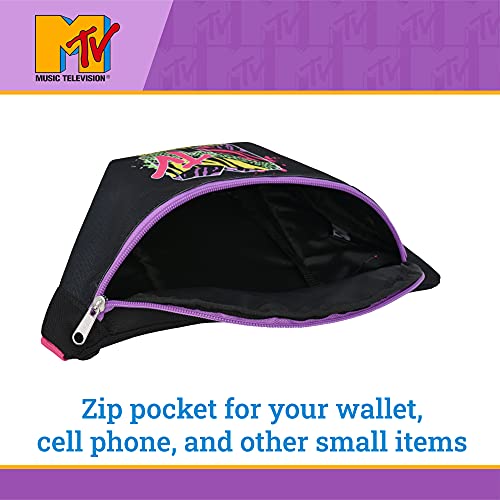 MTV Logo Fanny Pack, Waist Crossbody Bag for Men and Women, Belt Bag, Black
