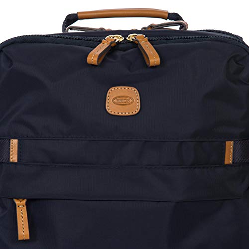 Bric's X-Travel Montagne Backpack 16 Inch, Water-Resistant Recycled Nylon Carry-On Daypack with Compression Straps, Padded Backpanel, Laptop Sleeve and Luggage Pass-Through - Navy